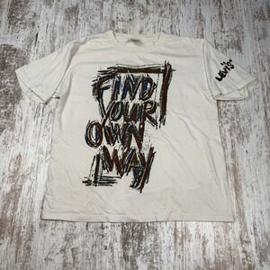 Vintage 90s Levi's Strauss Find‎ Your Own Way Promo Drawing Art T-Shirt Sz M USA